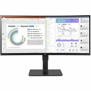 Lg Electronics LG 34BQ77QC-B 34" (86.4 cm) Class Webcam UWQHD Curved Screen LCD Monitor - 21:9 - Textured Black - 34" (86.4 cm) Viewable - In-plane Switching (IPS) Technology - Edge LED Backlight - 3440 x 1440 - 1.07 Billion Colors - 300 cd/m² - 5 ms - 60 Hz Refresh Rate - Speakers - Swivel, Height, Tilt - USB Type-C - HDMI - DisplayPort - VESA Mount Compatible - KVM Switch