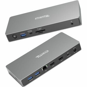 Plugable USB C Docking Station Dual Monitor, 11-in-1, USB4 100W Laptop Charging Dock for Windows and Thunderbolt - 4K HDMI
