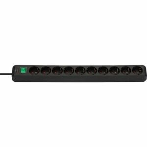 Brennenstuhl Eco-Line Steckdosenleiste - Winkelsteckverbinder - 10 x Wechselstrom - 3 m Kabel - 230 V AC Voltage - Schwarz