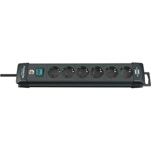 Brennenstuhl Premium-Line Steckdosenleiste - 3 m Kabel - 16 A Stromstärke - 230 V AC Voltage - 3,50 kW - Schwarz
