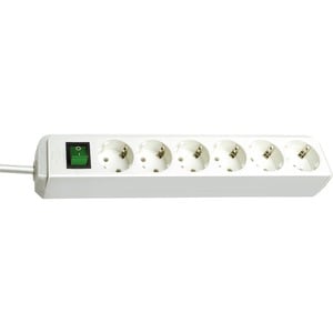 Brennenstuhl Eco-Line Steckdosenleiste - 6 x Wechselstrom - 1,50 m Kabel - Weiß