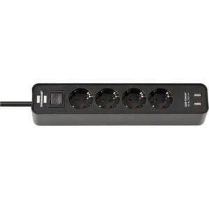 Brennenstuhl Ecolor Steckdosenleiste - Winkelsteckverbinder - 4 x AC-Energieversorgung, 2 x USB Typ A - 1,50 m Kabel - 230