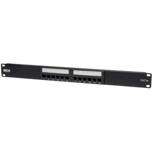 Tripp Lite by Eaton N052-012 12 Port(s) Network Patch Panel - TAA Compliant - 12 x RJ-45 - 12 x RJ-11 - 1U High - 19" Wide