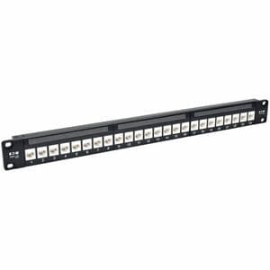 Tripp Lite by Eaton N254-024-6A 24 Port(s) Network Patch Panel - TAA Compliant - 24 x RJ-45 - 1U High - 19" Wide - Rack-mo