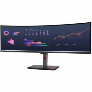 Lenovo ThinkVision P49w-30 49 Zoll Class Webcam Dual Quad HD (DQHD) Gekrümmter Bildschirm LED-Monitor - 32:9 Format - Schw