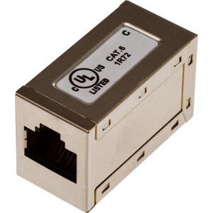 AXIS Network Adapter - 1 Pack - 1 x RJ-45 Network Female - 1 x RJ-45 Network Female - Gold Contact - White, Brushed Steel