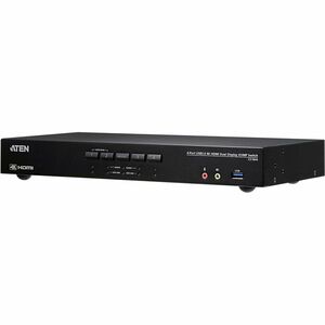 ATEN CS1844 KVM Switchbox - 4 Computer(s) - 2 Local User(s) - 4K - 4096 x 2160 - 1 x Network (RJ-45) - 8 x USB - 10 x HDMI