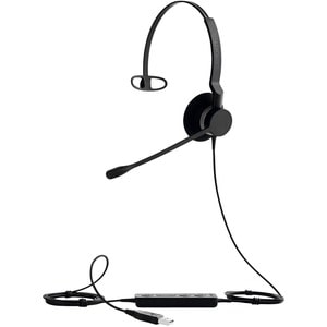 Jabra BIZ 2300 USB UC Wired Over-the-head Mono Headset - Black - Monaural - Supra-aural - Noise Cancelling, Noise Reductio