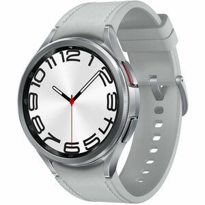 Samsung Galaxy Watch6 Classic (Bluetooth + 4G, 47mm) - 47 mm - Bluetooth - Silver - Leather Band Material - LTE