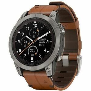 Garmin fēnix 7 Pro Smart Watch - Titanium Case Color - Chestnut Band Color - Titanium Body Material - Fiber Reinforced Pol