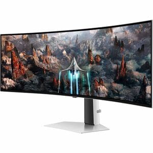 Samsung Odyssey G9 S49CG934SN 49" Class Dual Quad HD (DQHD) Curved Screen Gaming OLED Monitor - 32:9 - Silver - 49" Viewab