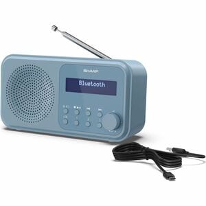 Sharp Tuner - Tragbar, Desktop - Blau - 20 x FM, 20 x DAB, 20 x DAB/DAB+ - LED Display - Kabellos - Bluetooth - USB - Kopf