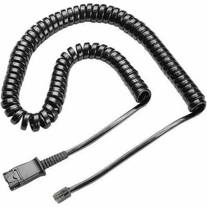 Poly U10-P Quick Disconnect/RJ-9 Audio Cable - 10 ft Quick Disconnect/RJ-9 Audio Cable for Headset, Telephone - Smoke Gray