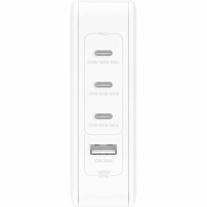Belkin BoostCharge Pro 140 W AC Adapter - Universal Adapter - For iPad, MacBook, Notebook, Google Pixel, iPhone, Smartphon