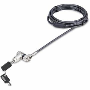 StarTech.com Universal Laptop Lock 6.6ft, Security Cable For Notebook Compatible w/Noble Wedge®/Nano/K-Slot; Keyed Locking