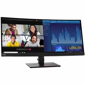 Lenovo ThinkVision P34w-20 34" Class UW-QHD Curved Screen LED Monitor - 21:9 - Raven Black - 86.6 cm (34.1") Viewable - In