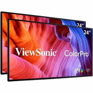 ViewSonic VP2468A_H2 24-Inch Dual Pack Head-Only IPS 1080p Monitor with Advanced Ergonomics, 100% sRGB REC 709, 14-bit 3D 