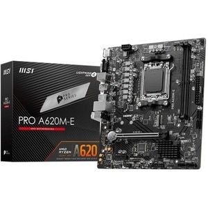 MSI Pro PRO A620M-E Gaming Desktop Motherboard - AMD A620 Chipset - Socket AM5 - Micro ATX - Ryzen 7 Processor Supported -