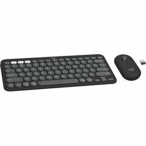 Logitech Pebble 2 Combo Keyboard and Mouse - USB Type A Wireless Bluetooth Keyboard - English - Tonal Graphite - USB Type 