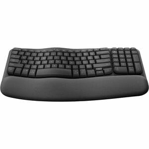 Logitech Wave Keys 键盘 - 无线 连接 - USB 接口 - 英文 - 灰 - 蓝牙 - 10 m - 铬操作系统, Windows 10, Windows 11, Mac OS X 11.0 Big Sur, Linux,