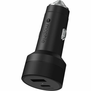 mophie 42 W Auto Adapter - Universal Adapter - 1 USB - 1 USB Type-C - For Smartphone, iPad, iPhone - Black