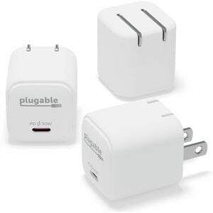 Plugable GaN USB C Charger Block, 30W Portable Charger, Foldable Prongs, 3 Pack - PPS USBC Fast Charger for iPhone 14, iPa