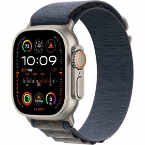 Apple Watch Ultra 2 Smart Watch - 44 mm Case Height - 38 mm Case Width - Argenté Case Color - Storm, Bleu Band Color - Ver