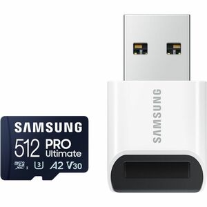 Samsung PRO Ultimate MB-MY512S 512 GB Class 3/UHS-II (U3) V30 microSDXC - 200 MB/s Read - 130 MB/s Write - 10 Year Warranty