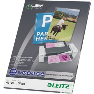 Leitz iLAM Laminating Pouch - Sheet Size Supported: A3 297 mm Width x 420 mm Length x 0.25 mm Thickness - Laminating Pouch