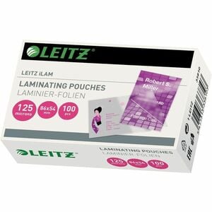 Leitz 33810 Laminating Pouch - Sheet Size Supported: Business Card - Laminating Pouch/Sheet Size: 54 mm Width x 86 mm Leng