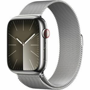 Apple Watch Series 9 Smart Watch - 4.50 cm (1.77") Case Height - 3.80 cm (1.50") Case Width - Silver Case Color - Silver B