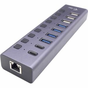 i-tec USB/Ethernet Combo Hub - USB 3.2 Gen 1 (3.1 Gen 1) Type-C - Grey - 10 Total USB Port(s) - 3 USB 2.0 Port(s)1 Network