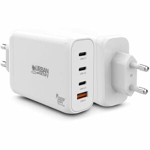 Urban Factory CHARGEE 100 W AC Adapter - Universal Adapter - 1 USB - 3 USB Type-C - For Notebook, Tablet PC, Smartphone, M