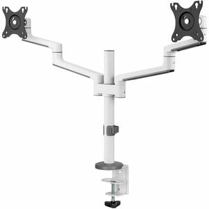Neomounts Mounting Arm for Monitor - White - Height Adjustable - 2 Display(s) Supported - 43.2 cm to 68.6 cm (27") Screen 