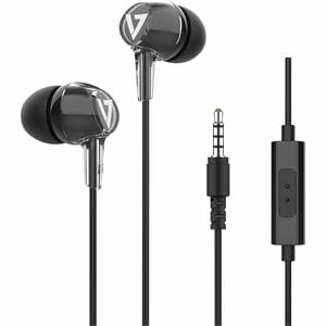 Auricolare V7 HA220 Cavo Earbud Stereo - Nero - Binaural - In-ear - 32 Ohm - 20 Hz a 20 kHz - 121,9 cm Cavo - Tecnologia M
