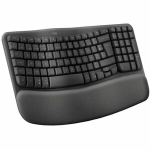 Logitech Wave Keys Keyboard - Wireless Connectivity - USB Interface - Spanish - QWERTY Layout - Graphite - Bluetooth - 10 