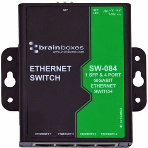 Brainboxes 1 SFP & 4 Port Gigabit Ethernet Switch - 4 Ports - Gigabit Ethernet - 10/100/1000Base-T, 1000Base-X - 2 Layer S