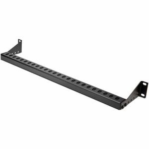 StarTech.com 1U Horizontal Cable Management Bar w/Adjustable Depth, 19" Rack-Mountable Lacing Bar For Organized Racks/Cabi