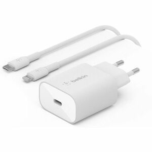 Belkin 25 W AC Adapter - 1 Pack - 1 USB Type-C - For Smartphone - 1 m Cable - White