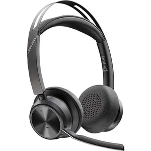 Poly Voyager Focus 2 Kabel/Kabellos Auf den Ohren, Kopfbügel Stereo Headset - Schwarz - Siri, Google Assistant - Binaural 