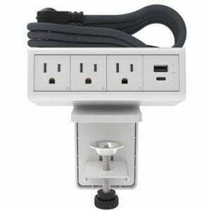 Wiremold DPC Series Dash 4-Cube Desktop Power Center - White - 4 x Power Receptacles Rectangular Under Table, Desktop - White