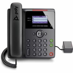 Poly Edge B20 IP Phone - Corded - Corded - Desktop, Wall Mountable - Black - VoIP - 2 x Network (RJ-45) - PoE Ports