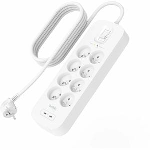 Belkin Connect Surge Suppressor/Protector - White - 8 x AC Power, 2 x USB Type C - 900 J - 2 m - Wall Mountable