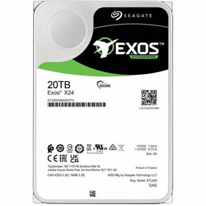 Seagate Exos X24 ST20000NM007H 20 TB Hard Drive - 3.5" Internal - SAS (12Gb/s SAS) - Conventional Magnetic Recording (CMR)
