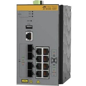 Allied Telesis IE340 IE340-12GT 8 Ports Manageable Layer 3 Switch - Gigabit Ethernet - 10/100/1000Base-T, 1000Base-X - TAA