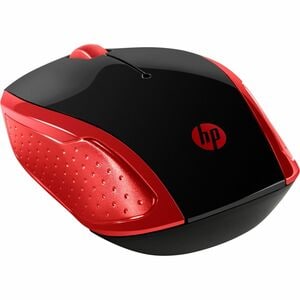HP 200 Mouse - Radio Frequency - USB - Optical - Empress Red - Wireless - 9.14 m - 2.40 GHz - 1000 dpi - 2 x AAA Battery S