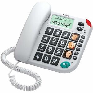 Telefono standard MaxCom KXT480 - Bianco, Nero - Vivavoce - Compatibile con apparecchio acustico