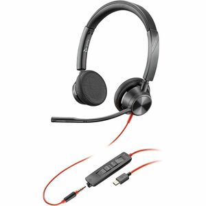 Poly Blackwire 3325 Kabel Auf den Ohren Stereo Headset - Schwarz - Binaural - Geschlossen - 213,4 cm Kabel - Omnidirektion