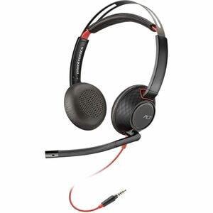 Poly Blackwire 5220 Wired Over-the-head Stereo Headset - Binaural - Supra-aural - 20 Hz to 20 kHz - Noise Cancelling Micro