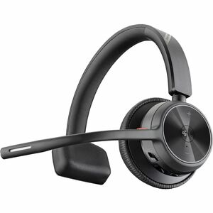 Poly Voyager 4300 UC 4310-M Com fios/sem fios Headset, Na orelha Estéreo Fone de ouvido - Preto - Siri, Google Assistant -
